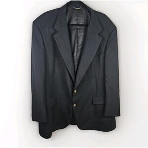 Vtg Hart Schaffner Marx 48L Navy Gold Button Wool Blazer Jacket Sport Coat Union